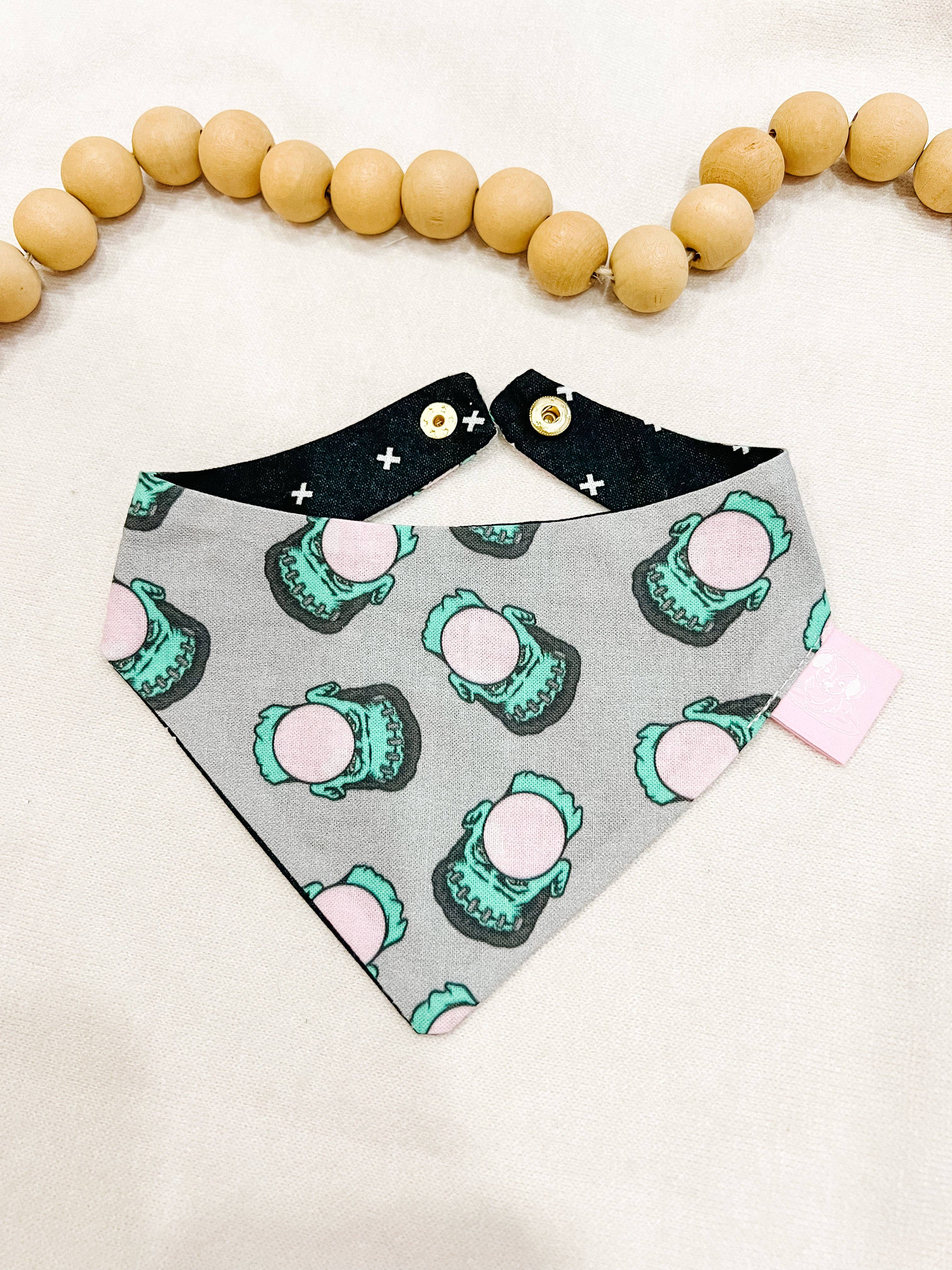 Frank and Bubbles Reversible Dog Bandana Halloween Pet Scarf