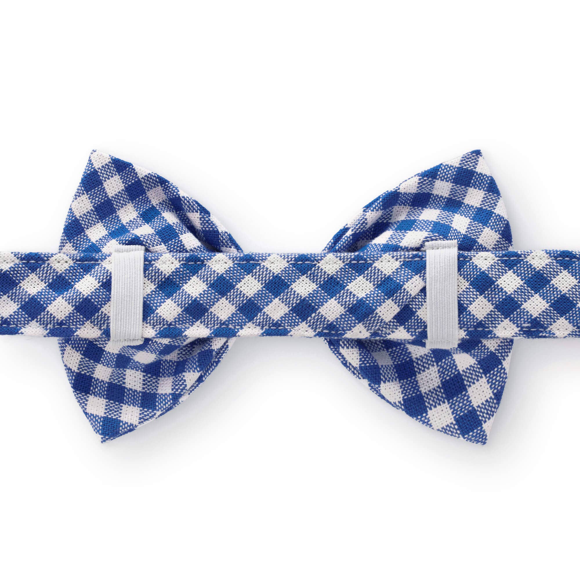 Lake Blue Gingham Dog Bow Tie