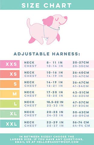 Dog Adjustable Harness - Bikini Bod