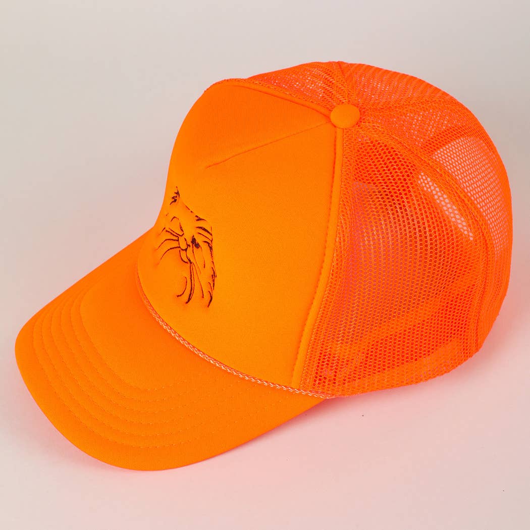Persian Cat Line Drawing Embroidery Foam Hat Fashion City