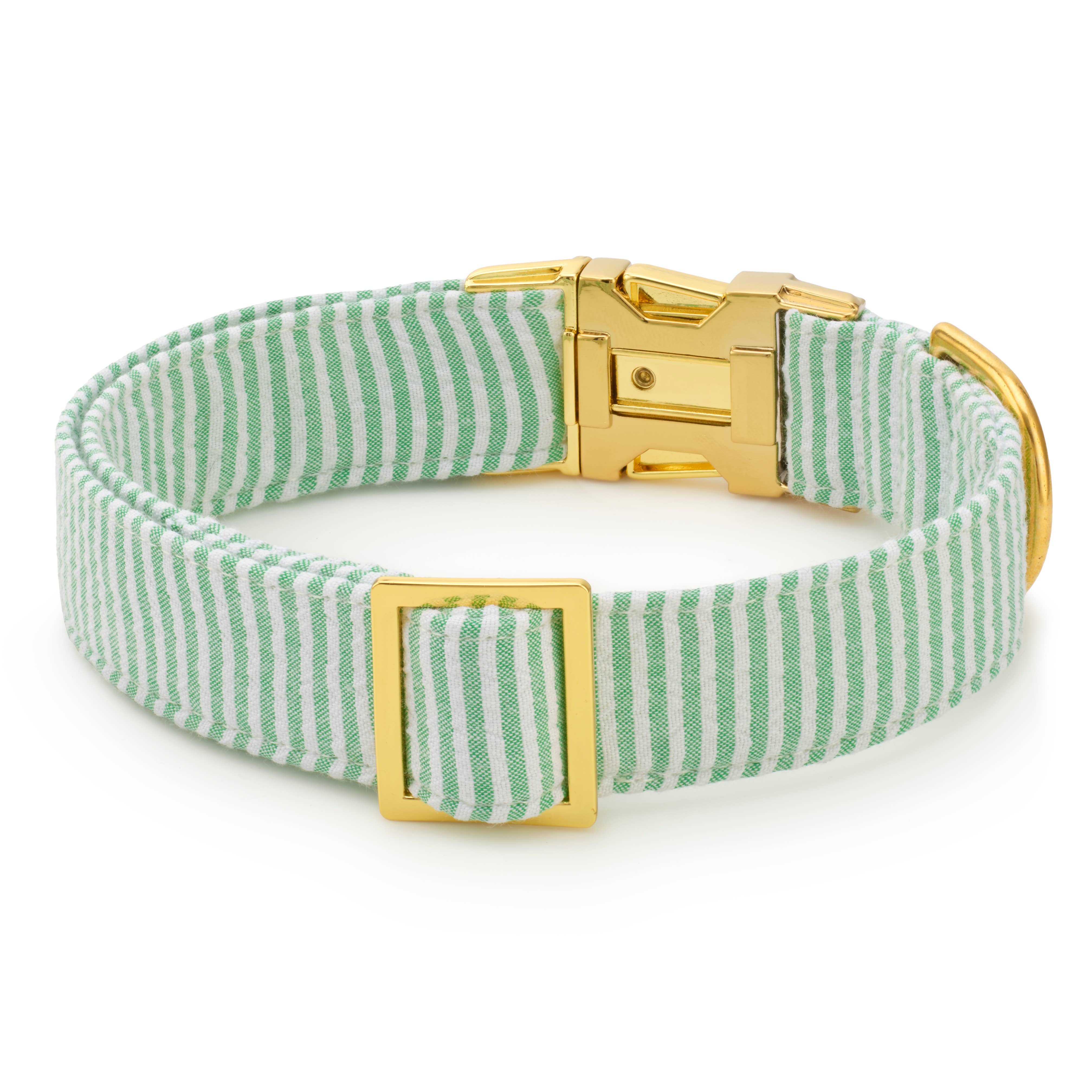 Green Seersucker Dog Collar The Foggy Dog