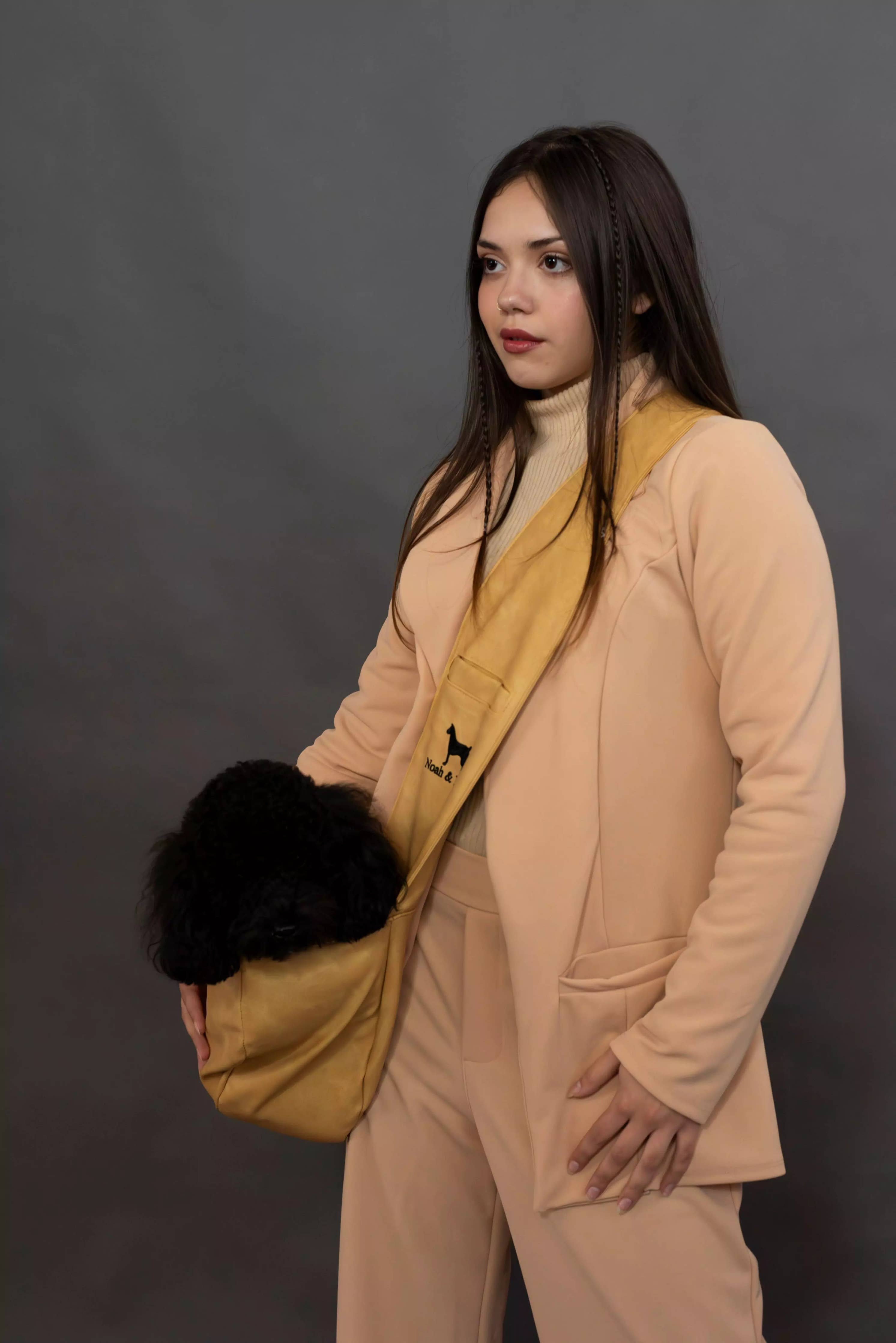 Vegan Leather Pet sling Carrier 3x Safety NOAH AND PAW LLC