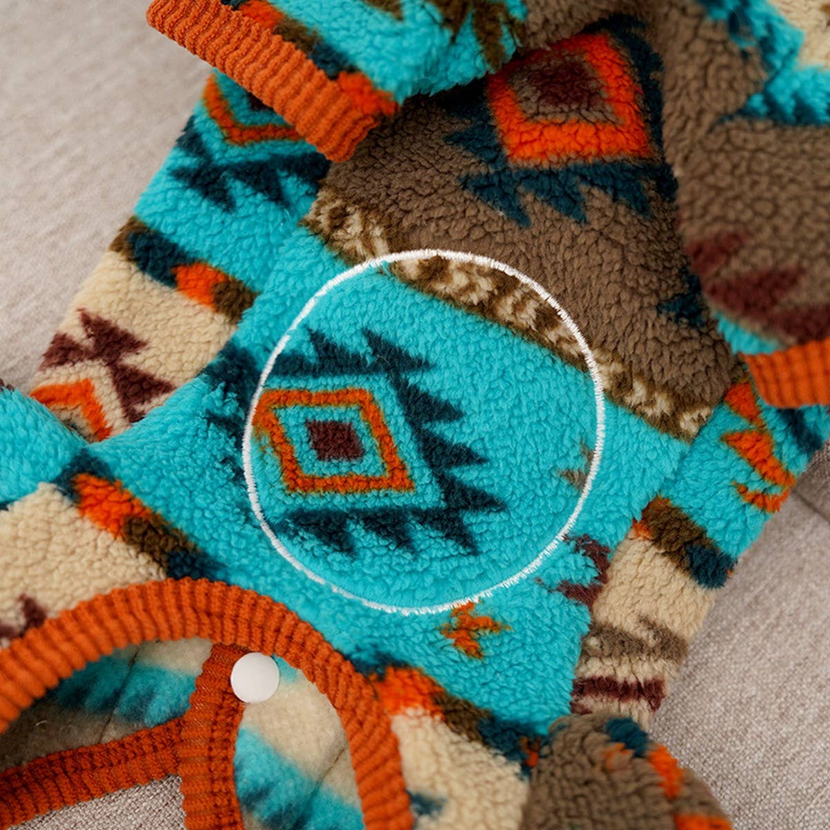 Warm Fair Isle Pet Onesie, Winter Fleece Suit_CWMM12022 PAWPAWwholesale