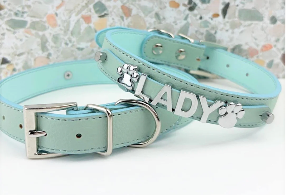 Sniffany Blue Chrome Personalizable Pet Collar - The Bougie Pet Boutique