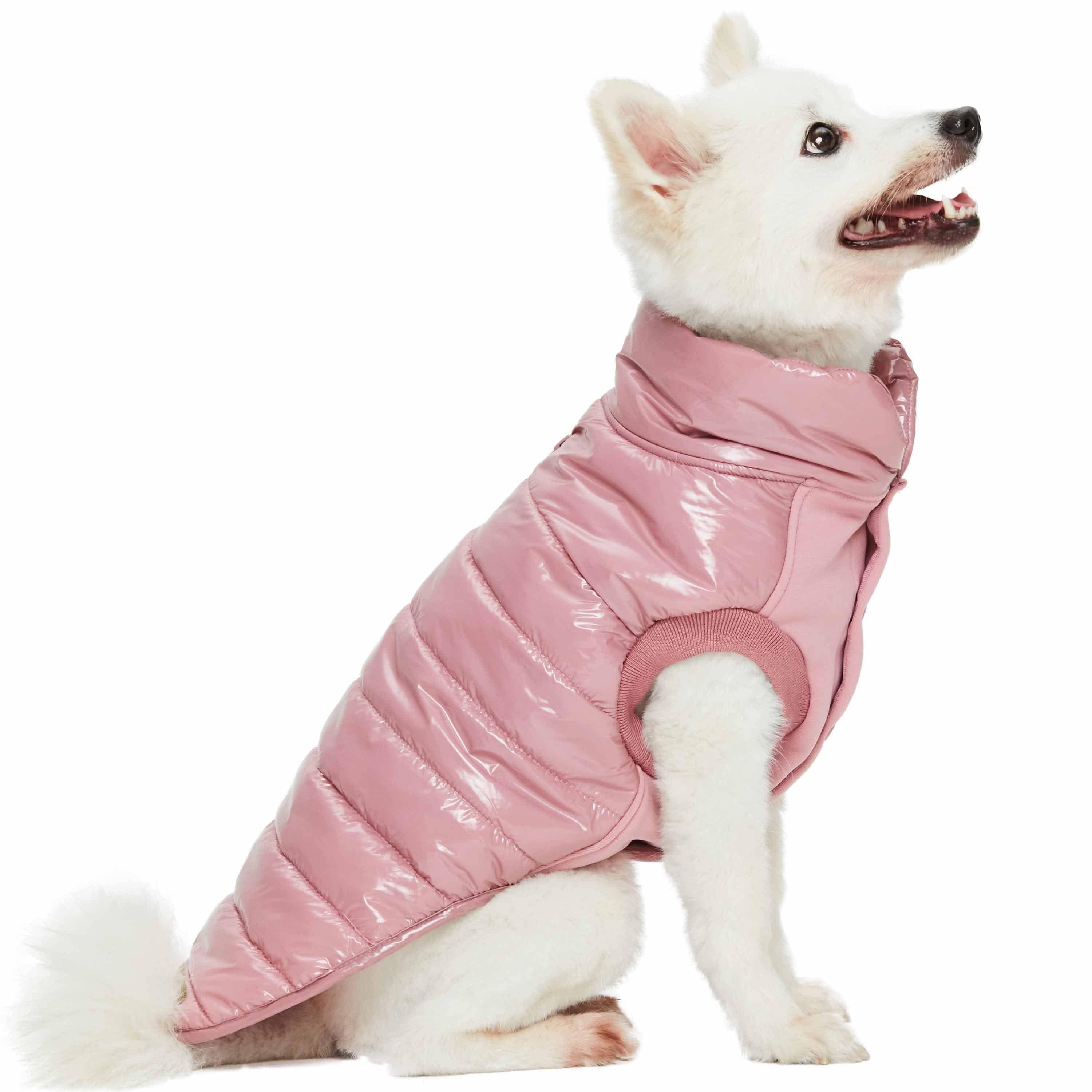 Custom-woven& Dyed Puffer Jacket, Flex Chest + Leash Opening - The Bougie Pet Boutique