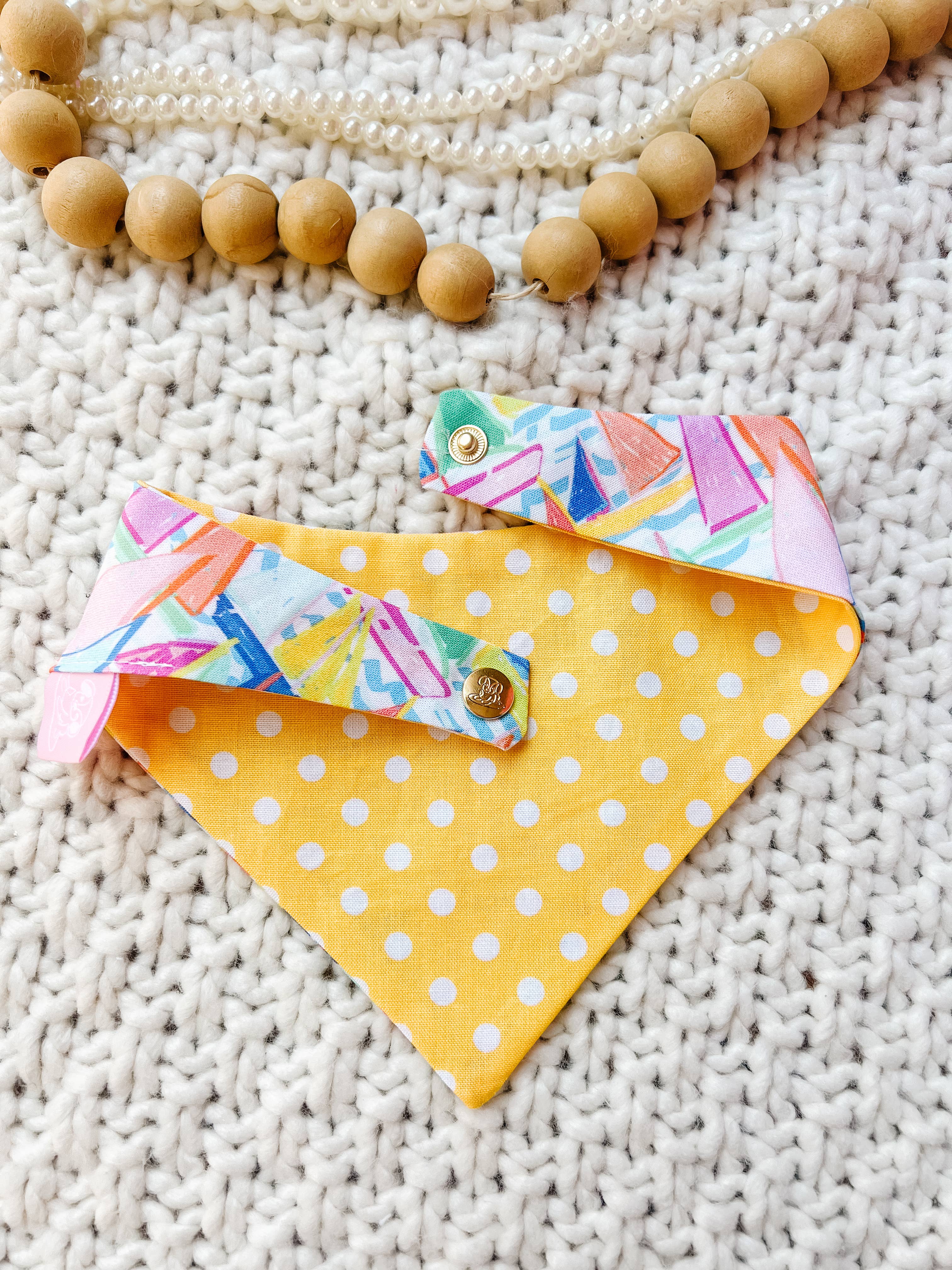 Summer Beach Snap-On Dog Reversible Bandana, Cotton (Copy) StellaLoo