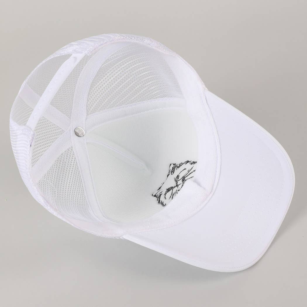 Persian Cat Line Drawing Embroidery Foam Hat Fashion City