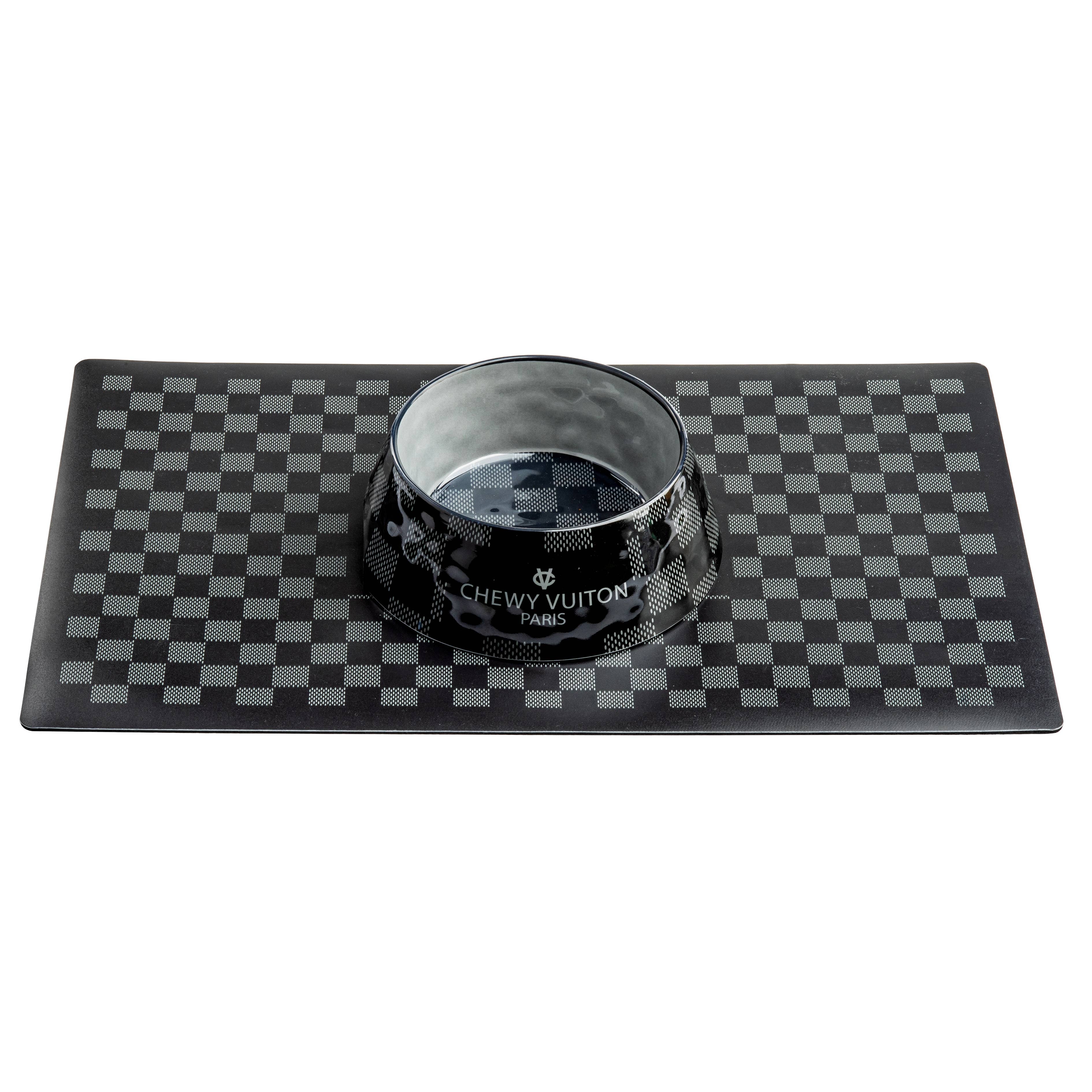 Black Checker Chewy Vuiton Placemat Haute Diggity Dog