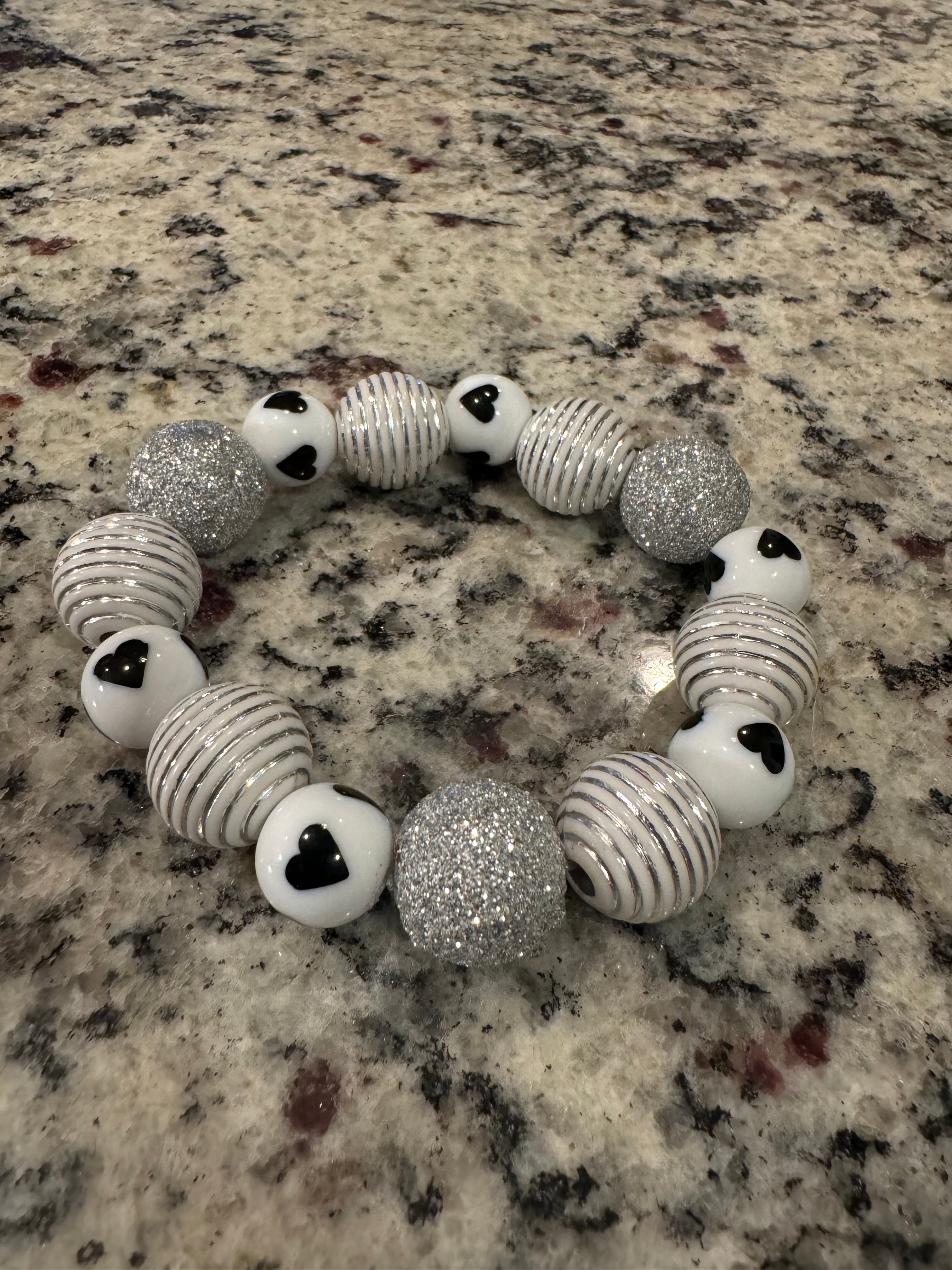 Black and White Heart Necklace