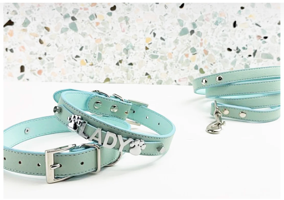 Sniffany Blue Chrome Personalizable Pet Collar - The Bougie Pet Boutique