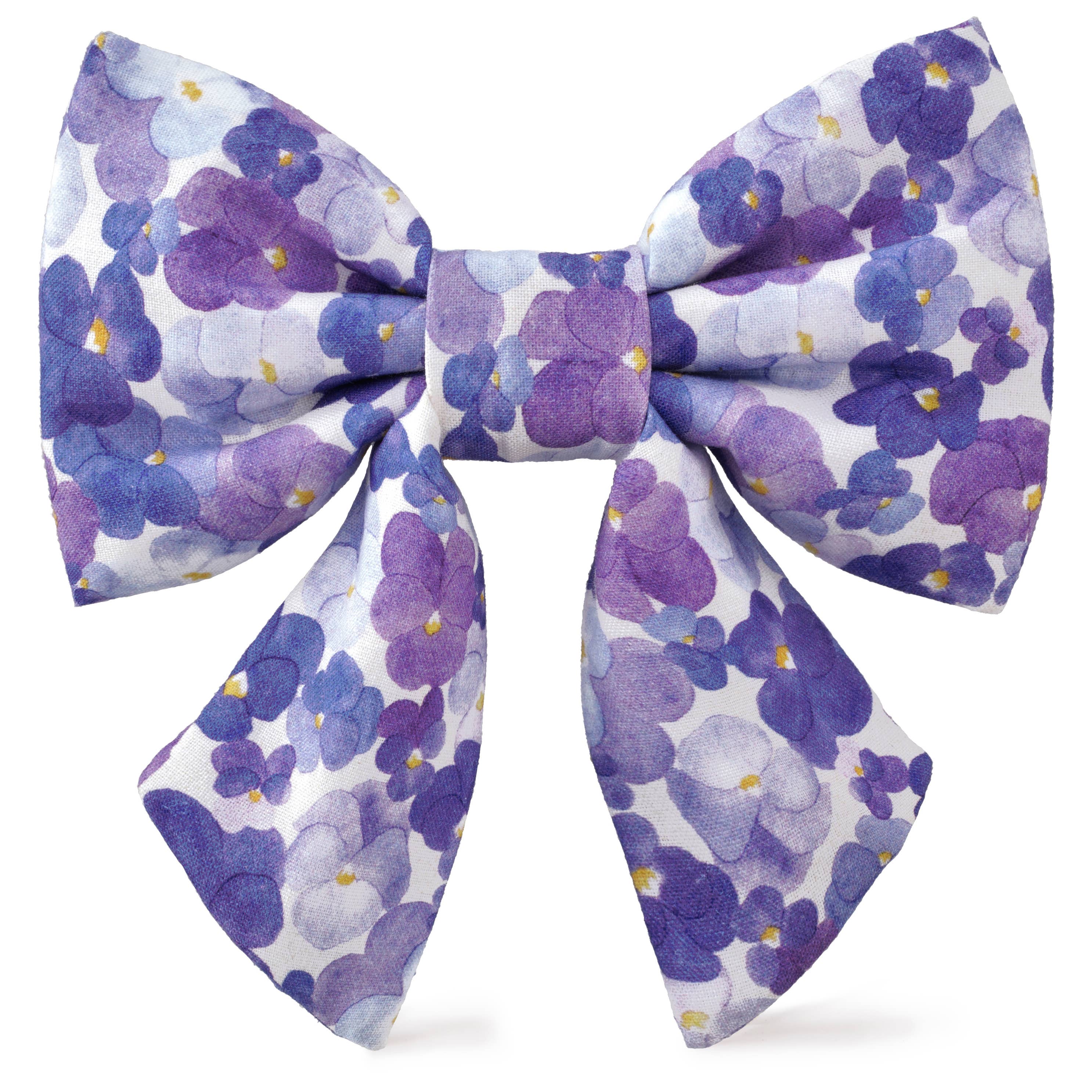 Pressed Pansies Spring Lady Dog Bow