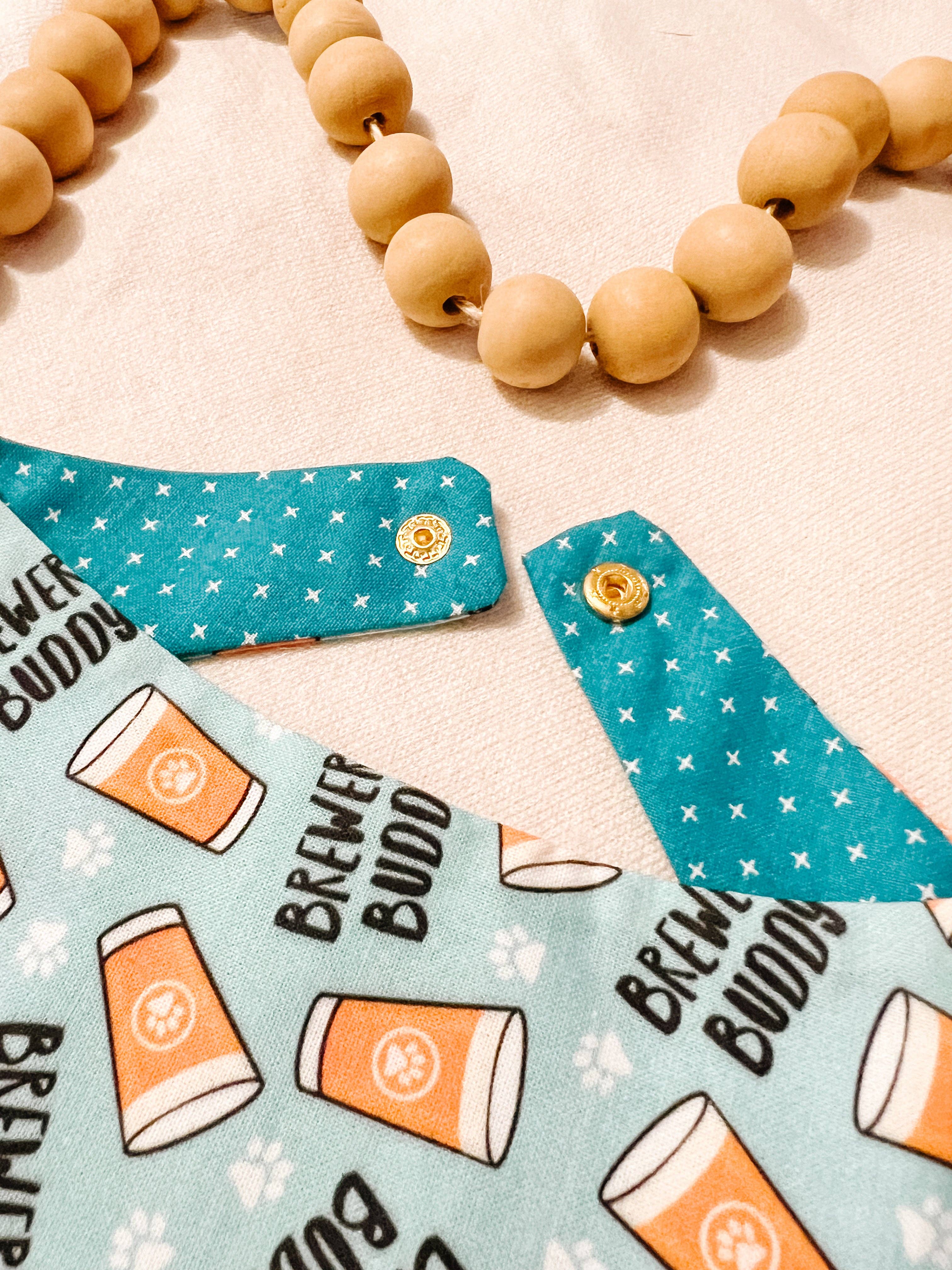 Brewery Buddy Reversible Dog Bandana, Metal SnapOn Pet Scarf