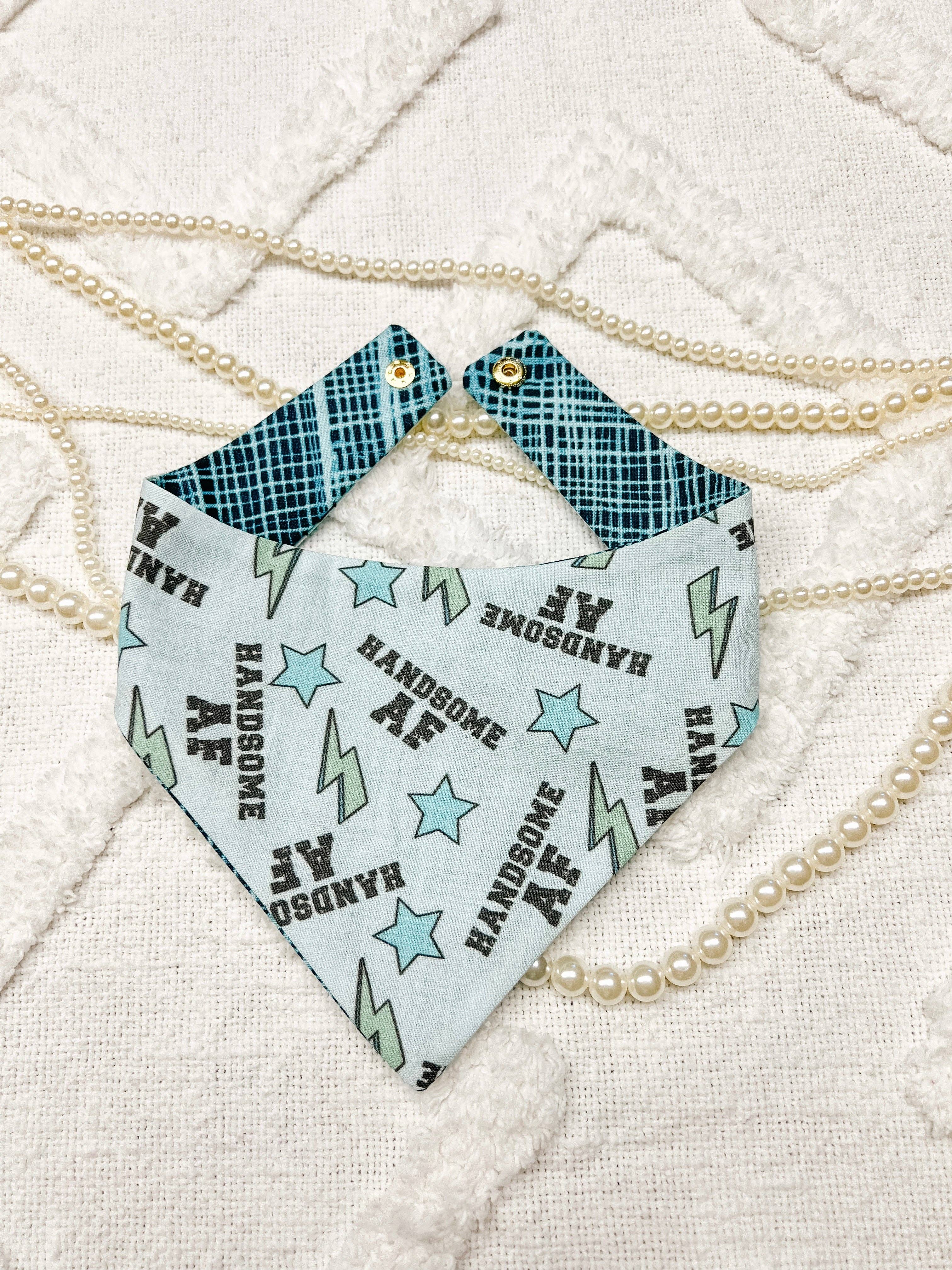 Handsome AF Snap-On Reversible Dog Bandana, Curved Neck StellaLoo