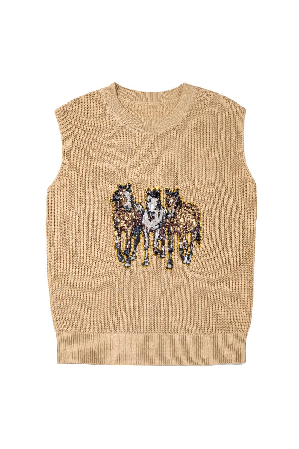 Sequin Horse Graphic Sweater Vest | S-XL - The Bougie Pet Boutique