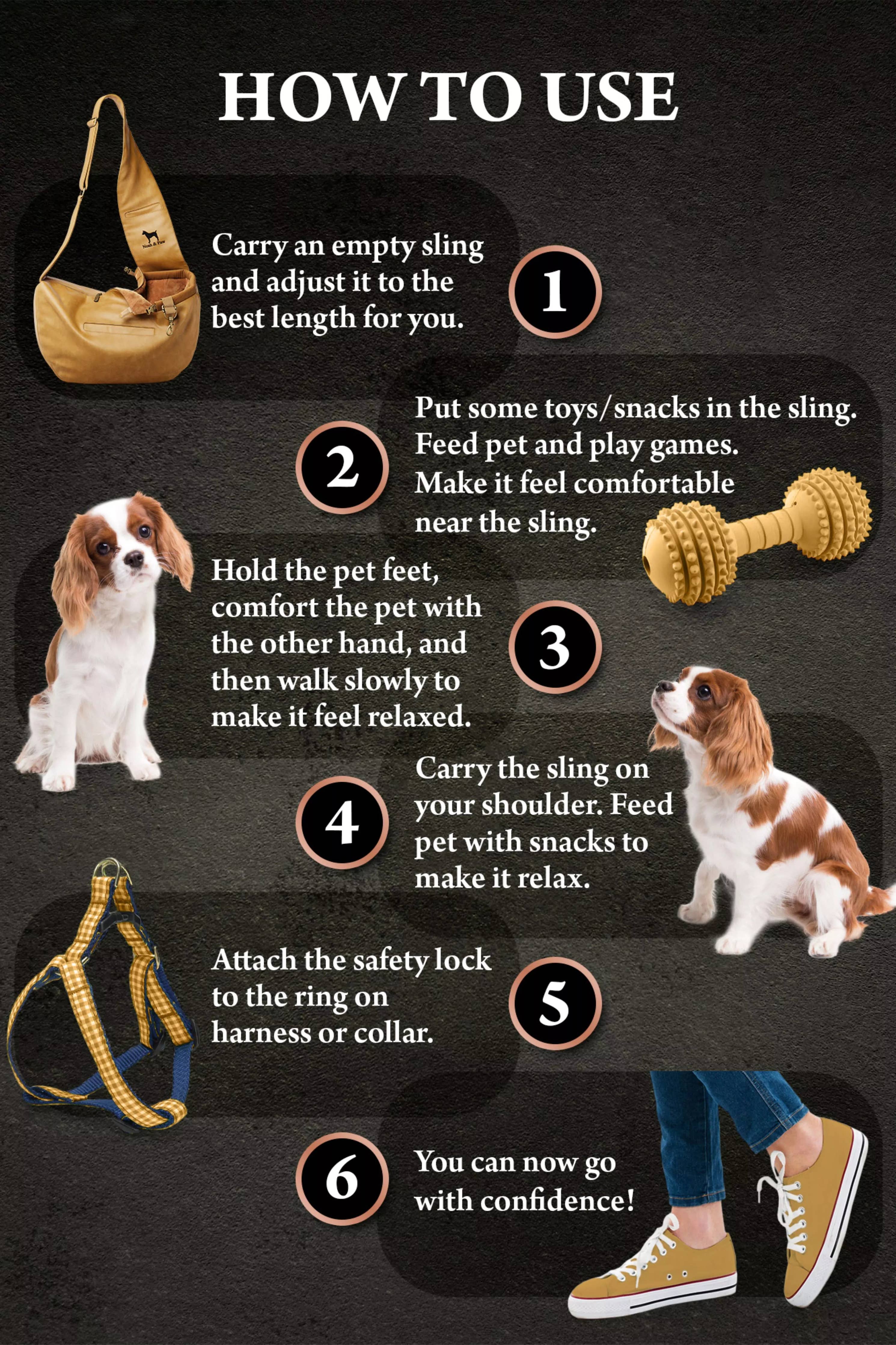 Vegan Leather Pet sling Carrier 3x Safety NOAH AND PAW LLC