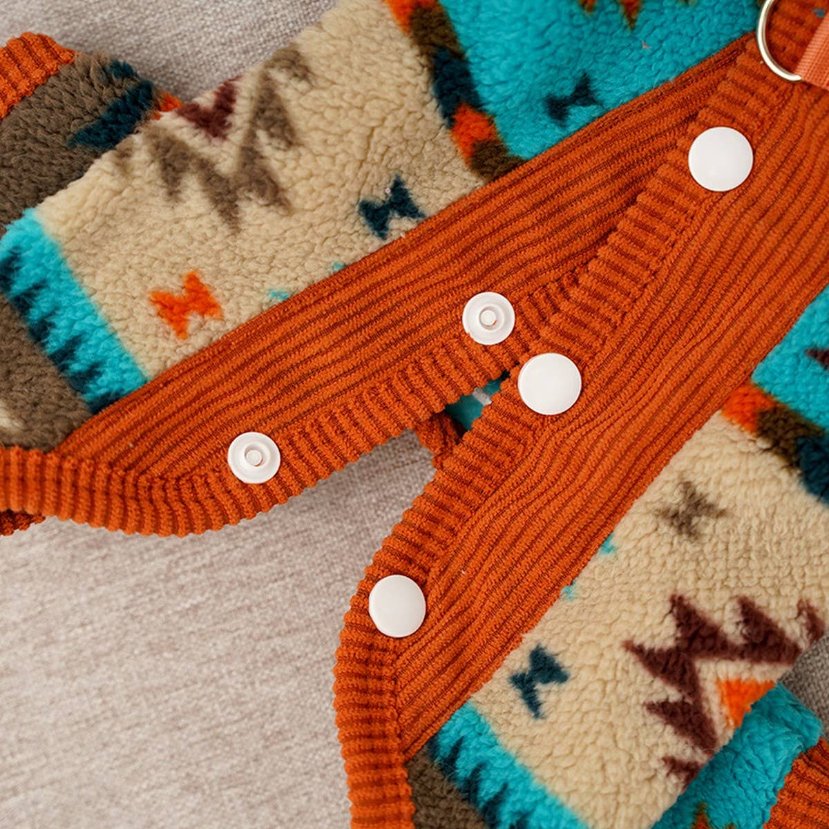 Warm Fair Isle Pet Onesie, Winter Fleece Suit_CWMM12022 PAWPAWwholesale