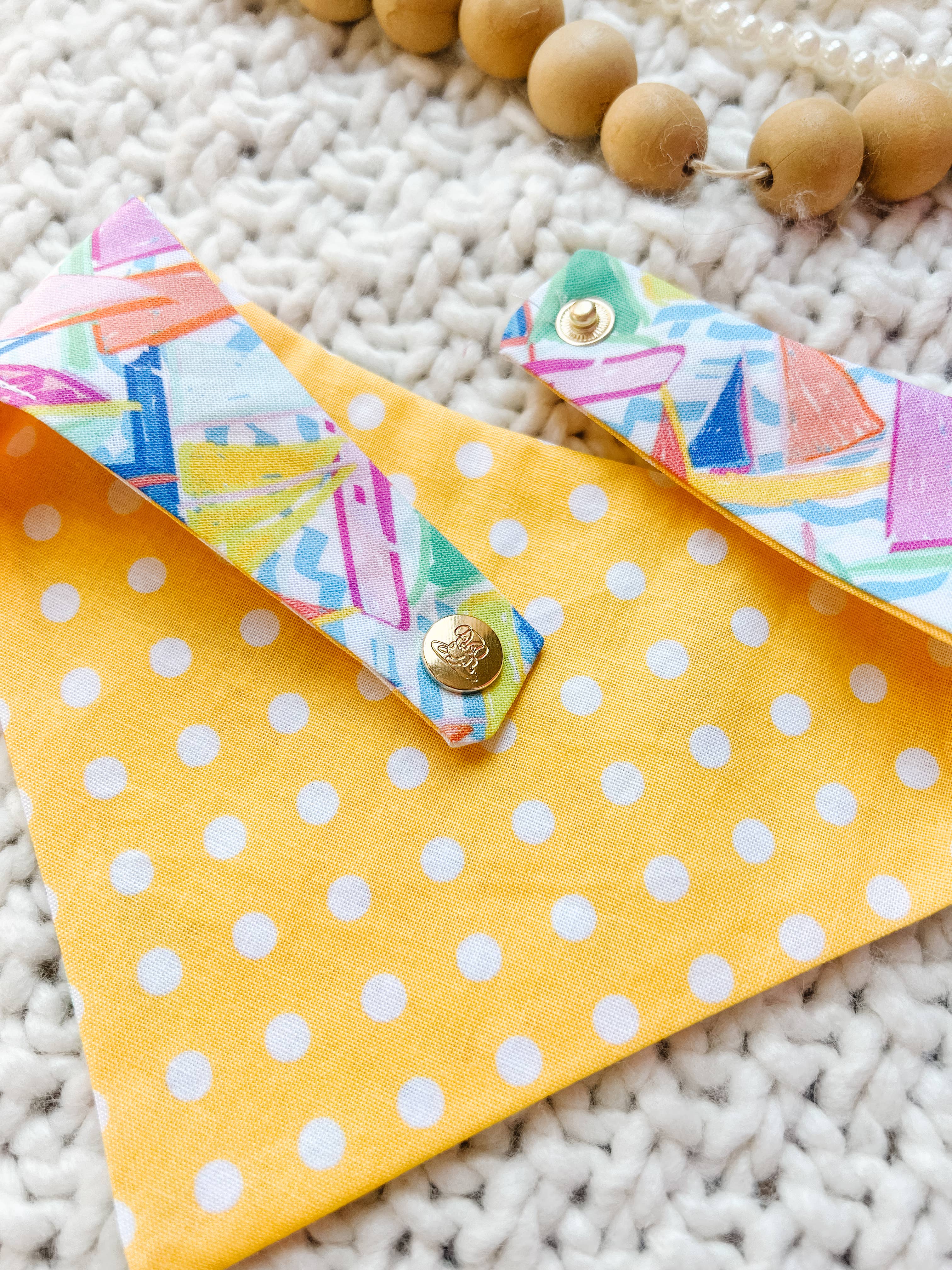 Summer Beach Snap-On Dog Reversible Bandana, Cotton (Copy) StellaLoo