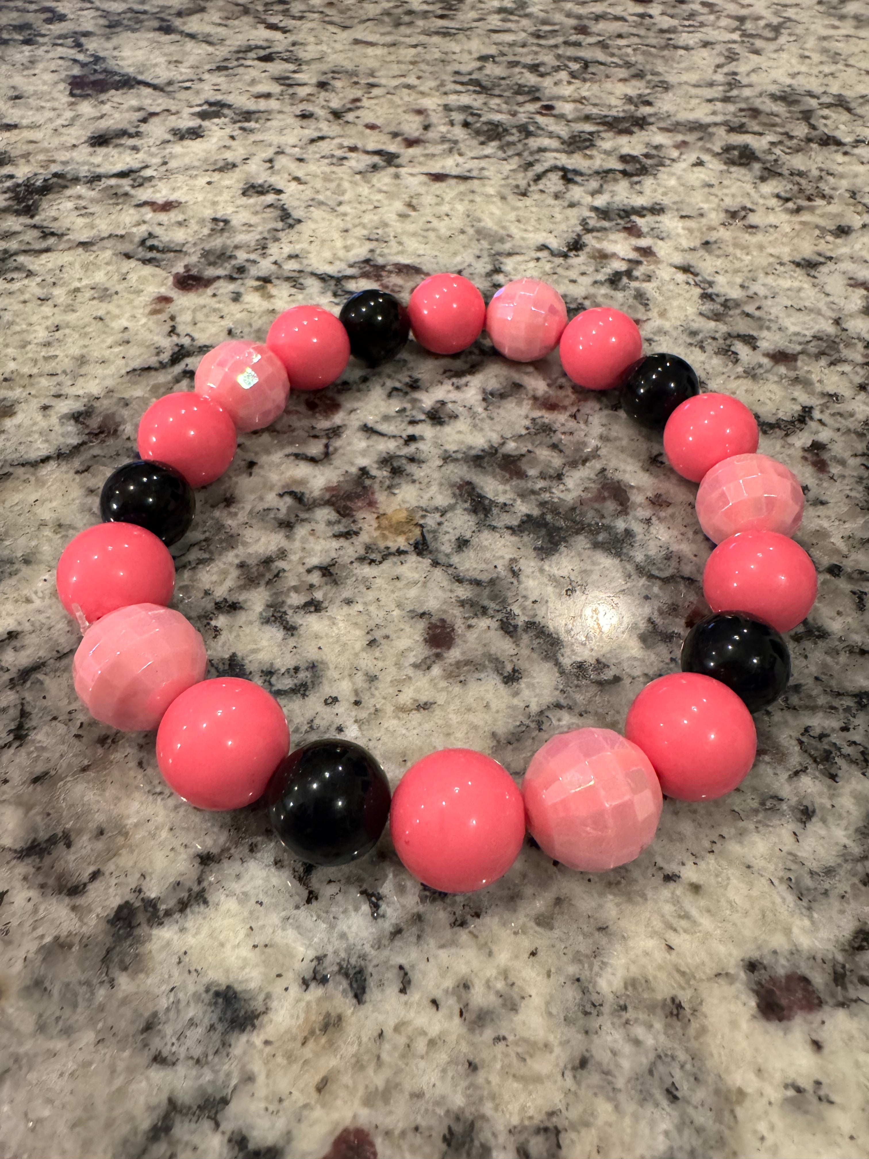 Hot Pink and Black Necklace