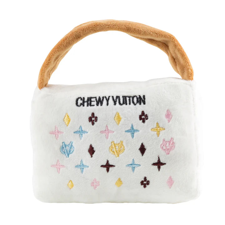 White Chewy Vuiton Bag Plush Toy