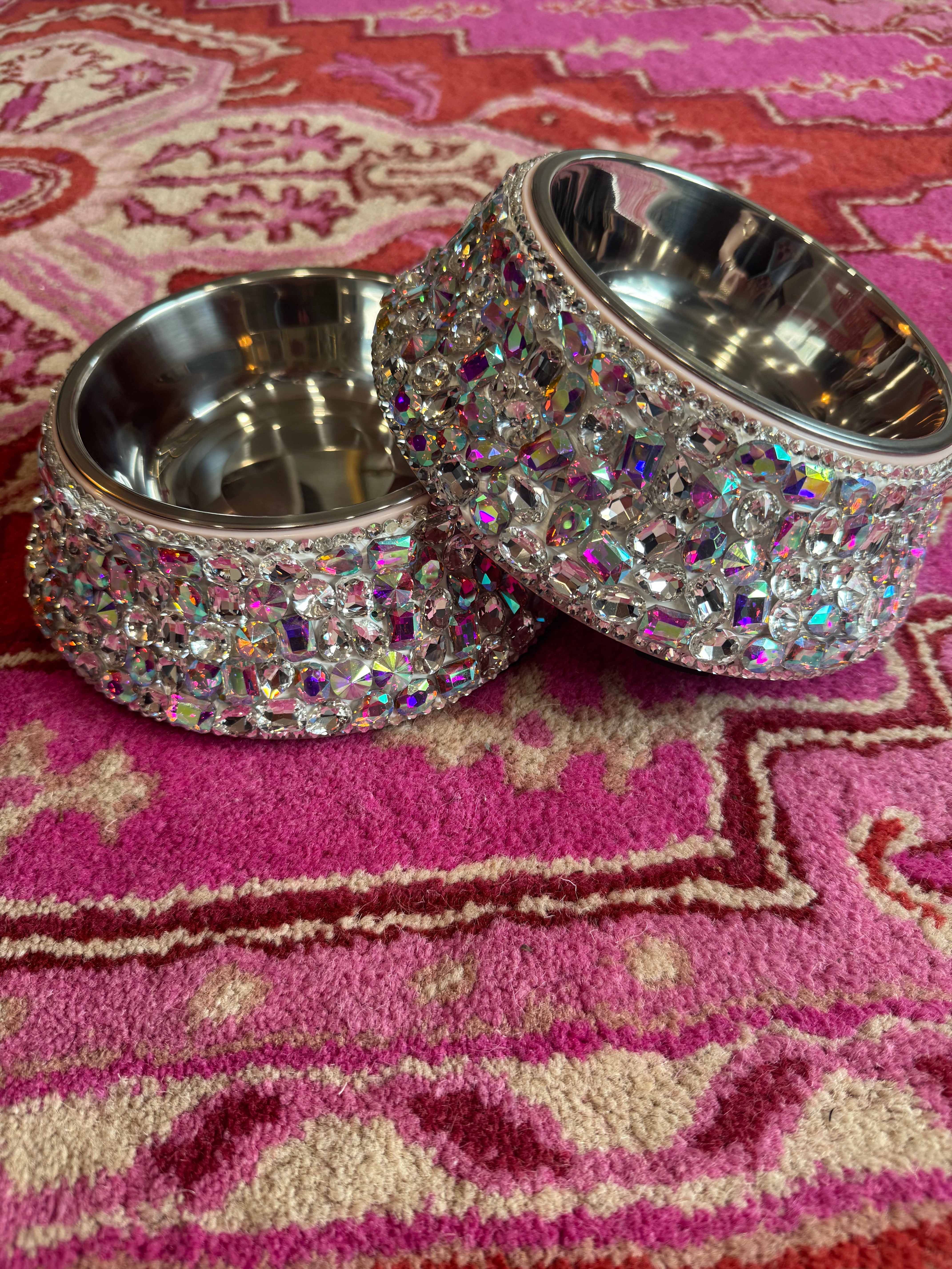 Rhinestone Food/Water Bowl Set