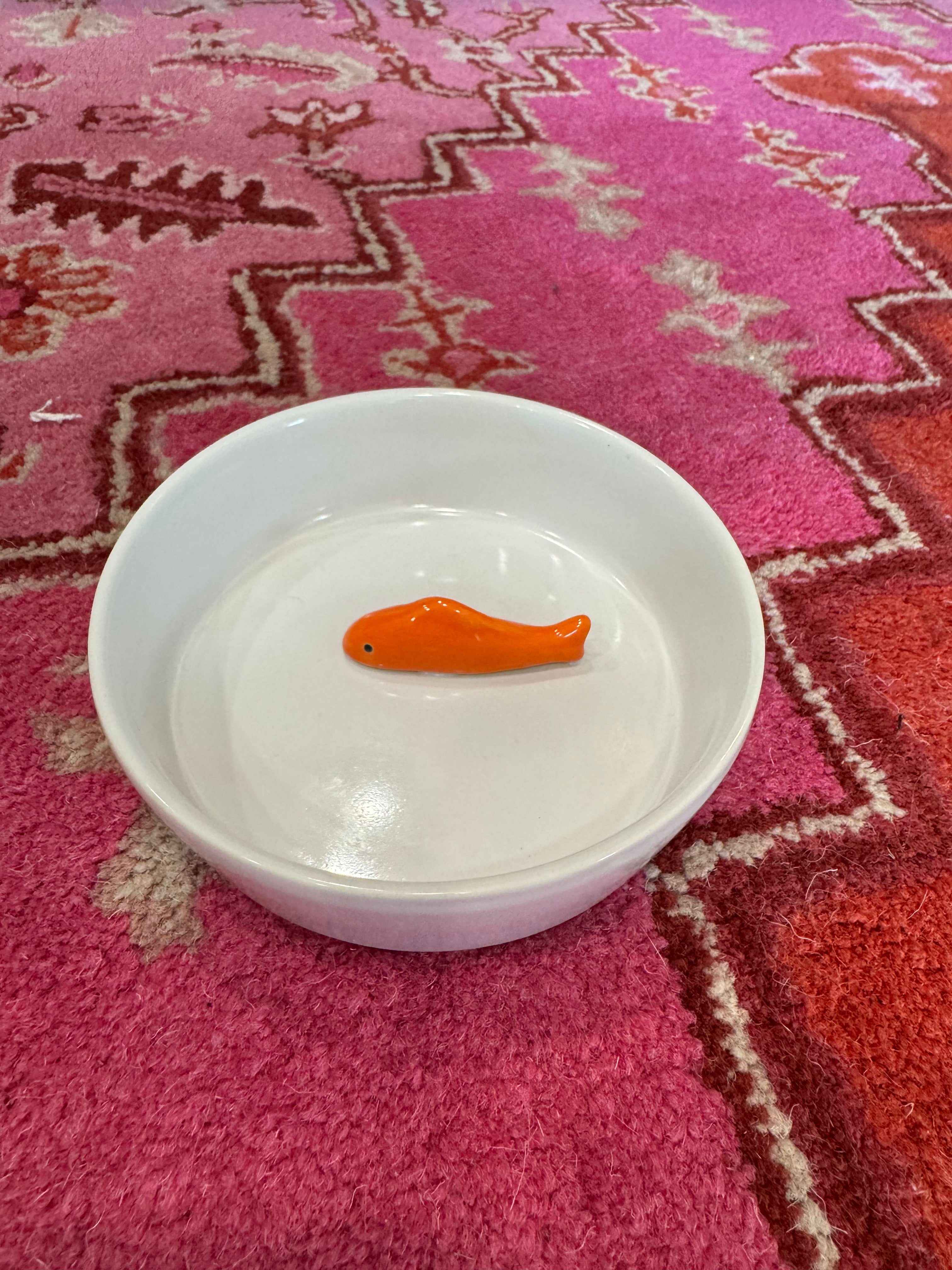 Stoneware Pet Bowl with Koi