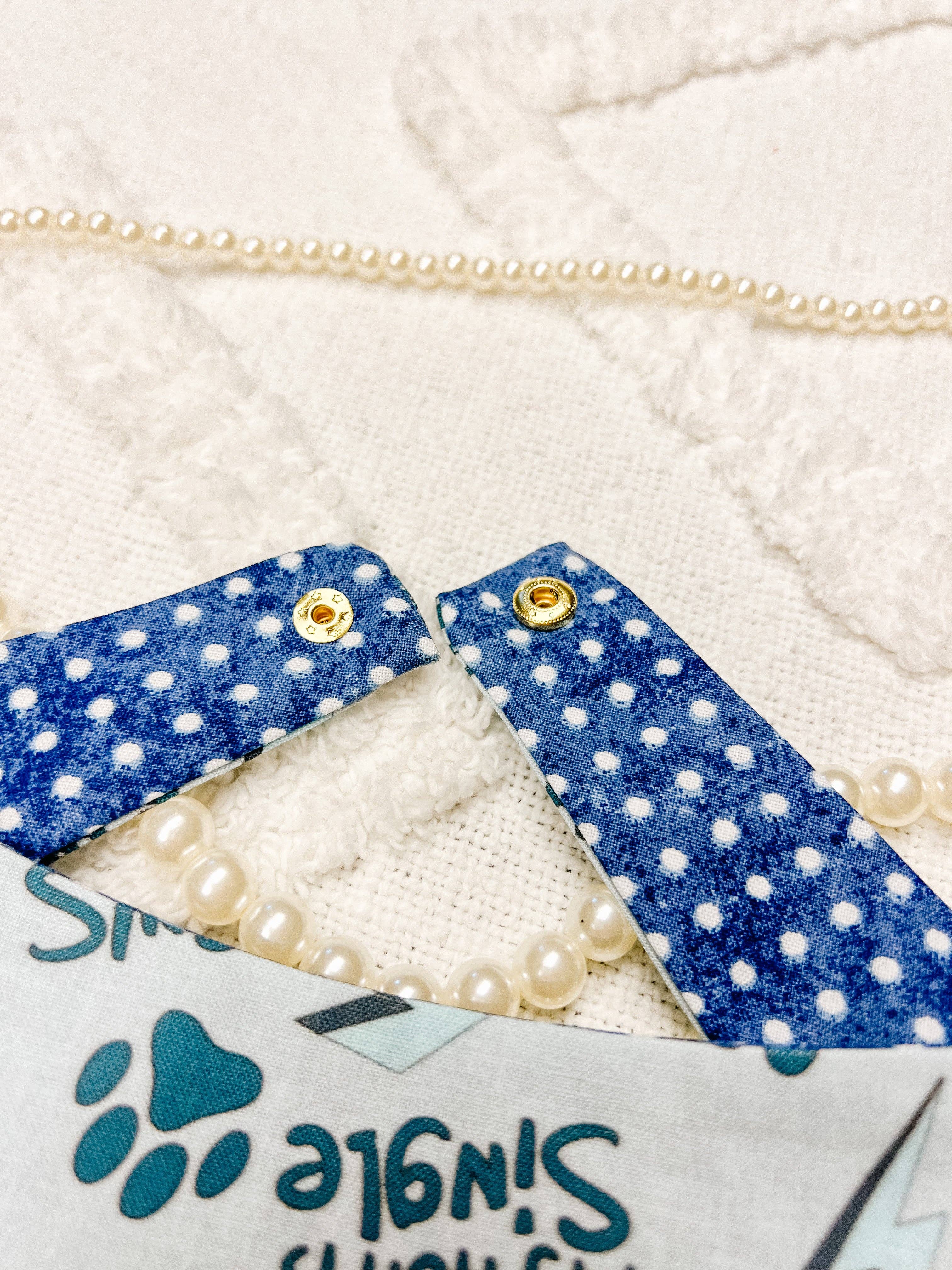 My Mom Is Single Reversible Dog Bandana, Summer Pet Scarf