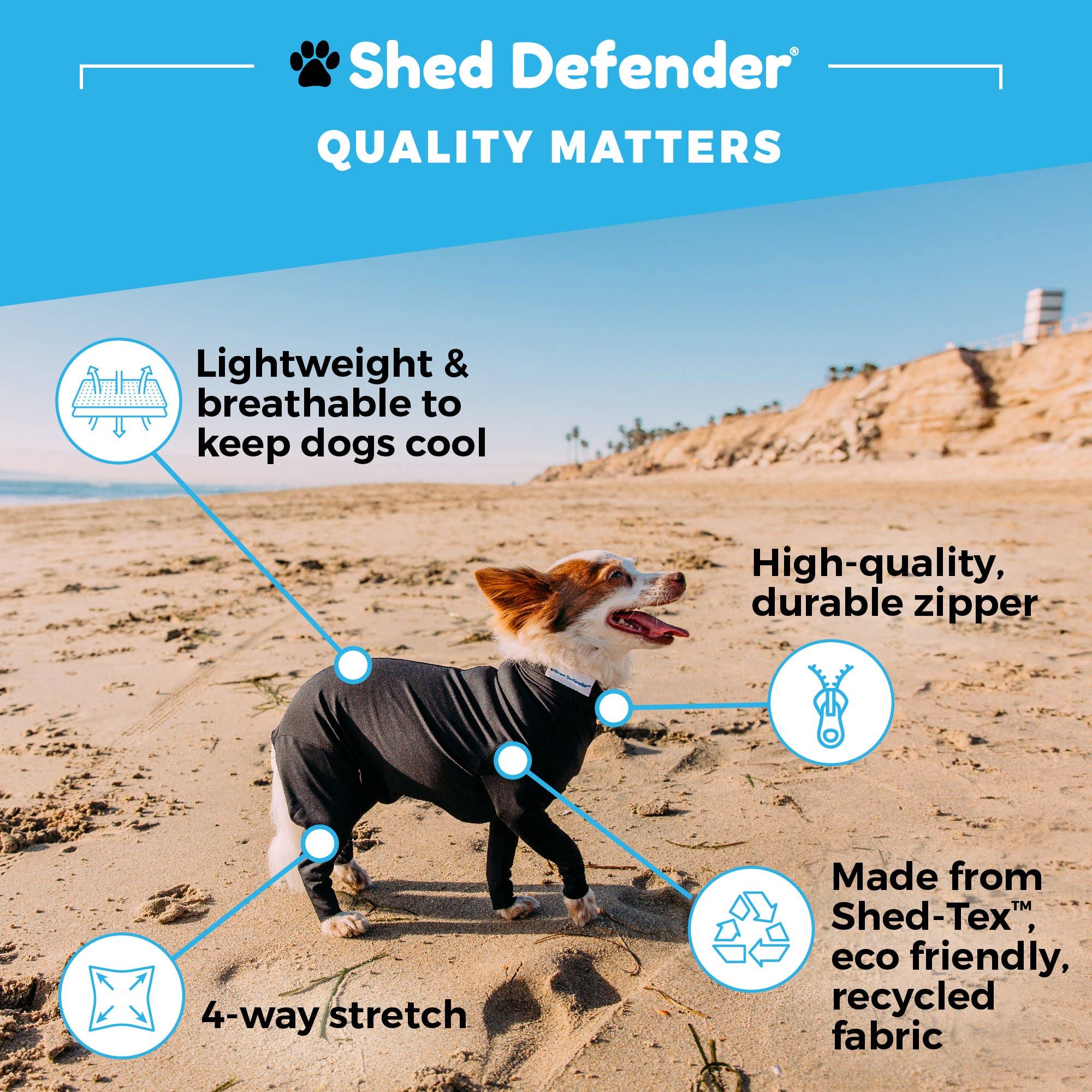 Shed Defender® Original Dog Onesie - Shedding Bodysuit Shed Defender