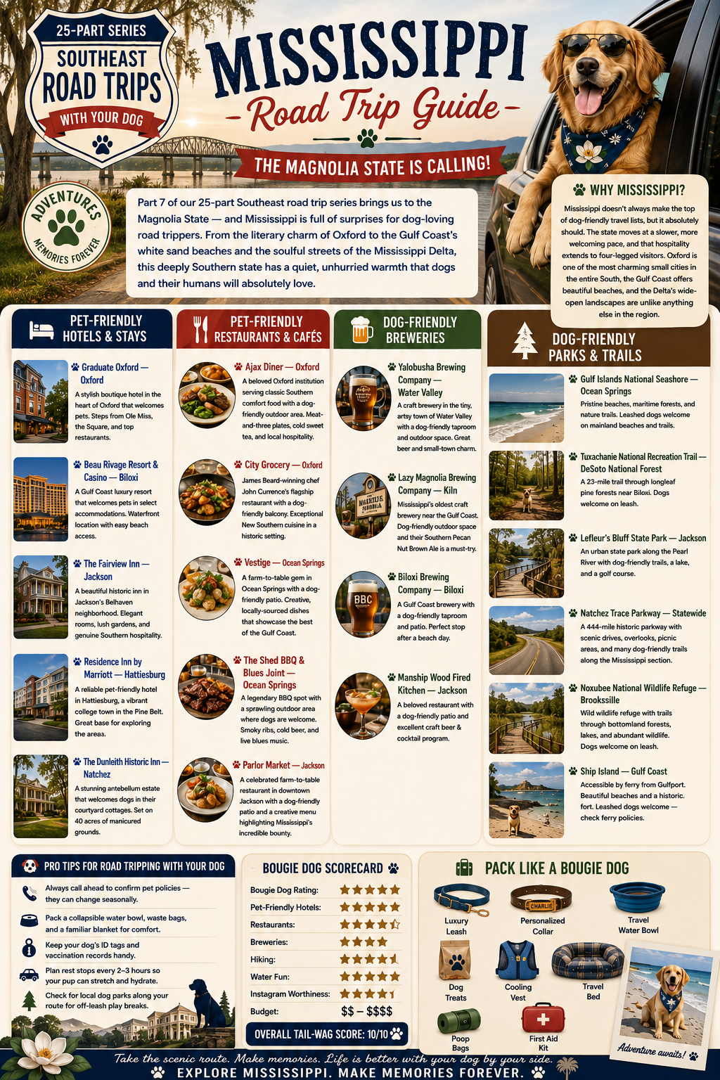 25 Dog-Friendly Road Trips in the Southeast: Mississippi (Part 7)