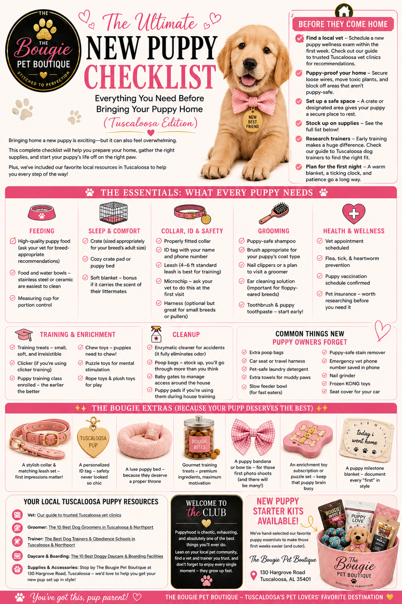 The Ultimate New Puppy Checklist: Everything You Need Before Bringing Your Puppy Home (Tuscaloosa Edition)