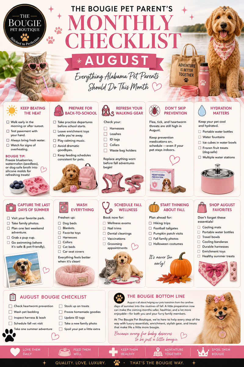The Bougie Pet Parent's Monthly Checklist: August 🍎