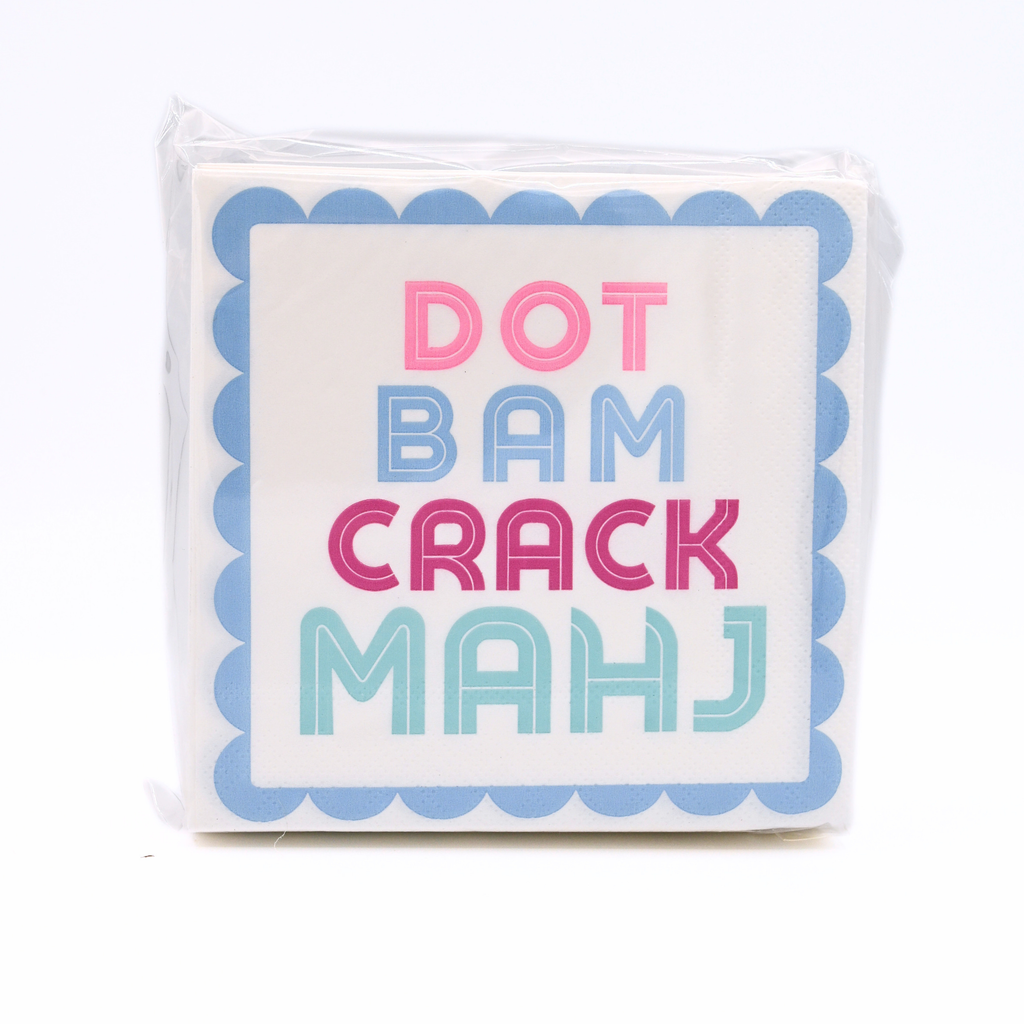 "Dot Bam Crack MAHJ" Cocktail Napkins Middle & Main Mahjong