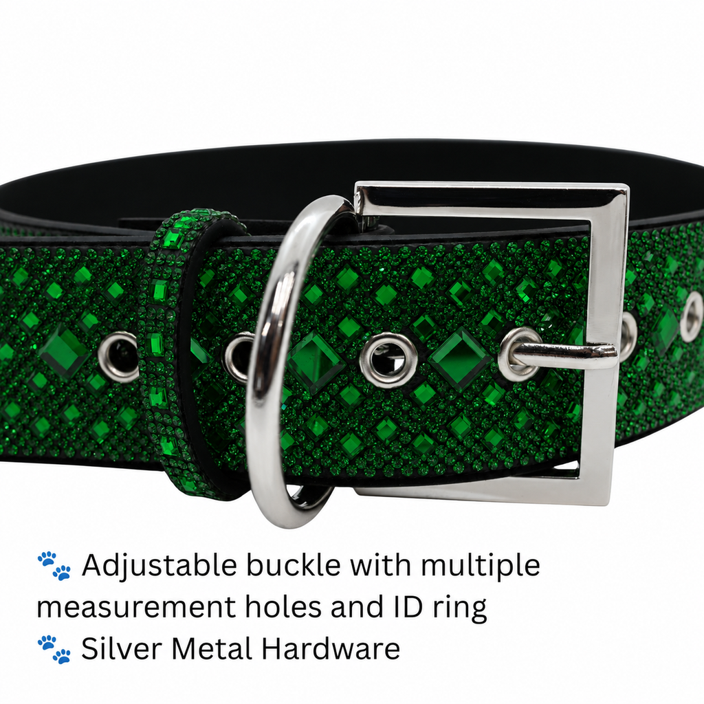 Green Rhinestone Dog Collar Dog Collar World