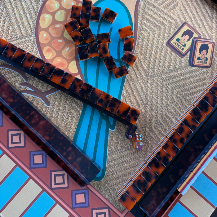 Tortoise Shell Mahjong Rack & Pusher Set – Mahjong Accessory Mahjong Studios