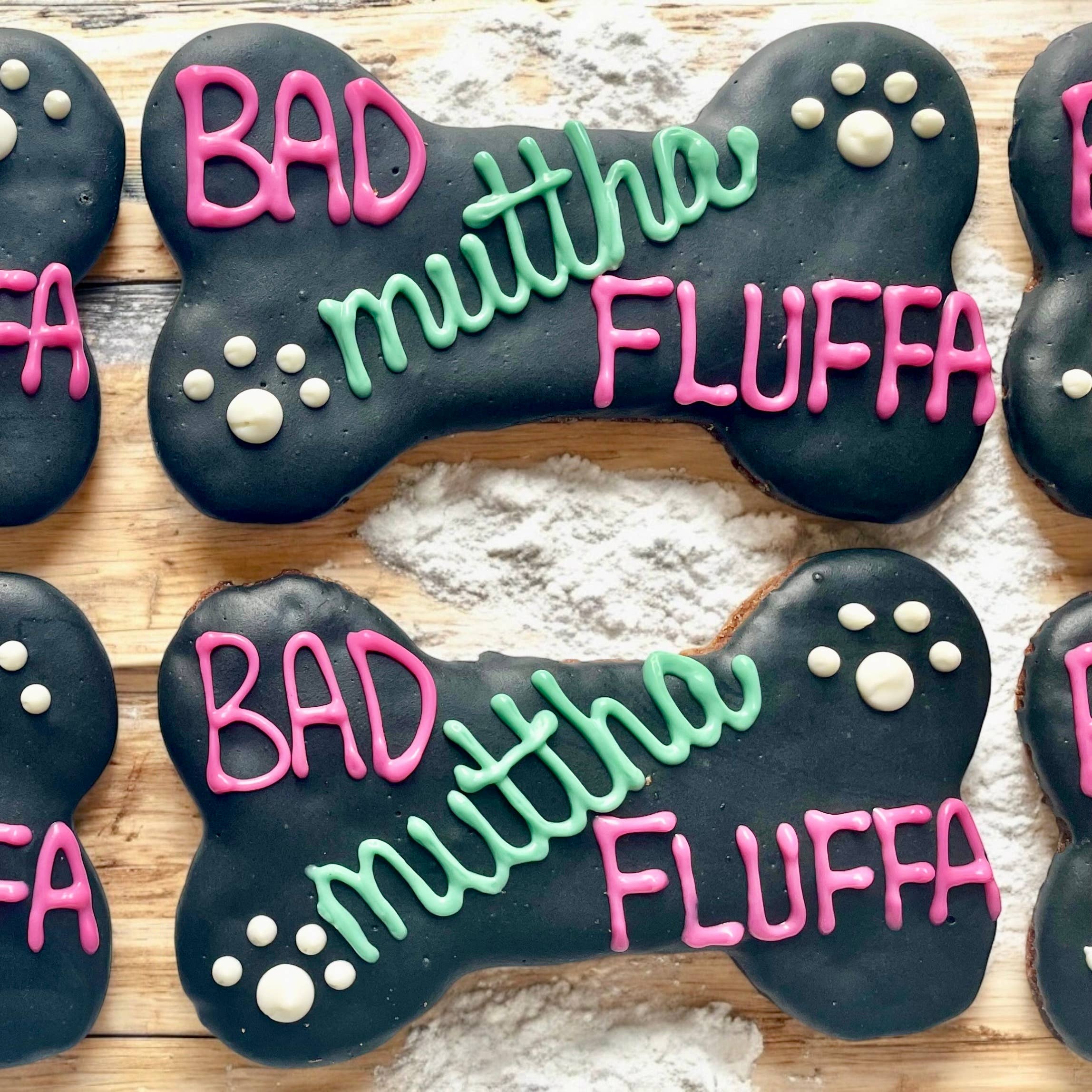 6 inch BAD MUTTHA FLUFFA Bone dog treat YumYum4DOGS