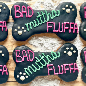 6 inch BAD MUTTHA FLUFFA Bone dog treat YumYum4DOGS