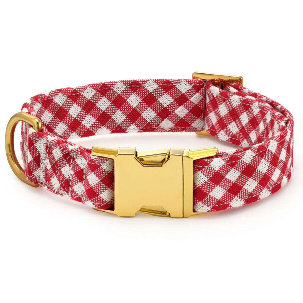 Red Gingham Dog Collar - The Bougie Pet Boutique