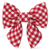 Red Gingham Lady Dog Bow