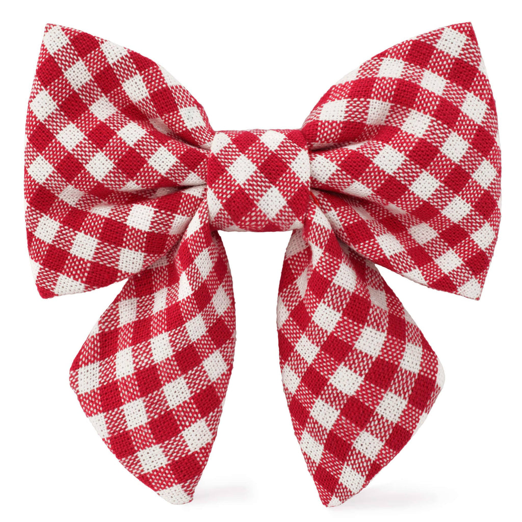 Red Gingham Lady Dog Bow - The Bougie Pet Boutique