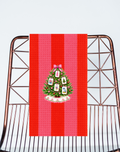 Mahjong Christmas gift towel tile tree stripe microfiber Aspen Lane