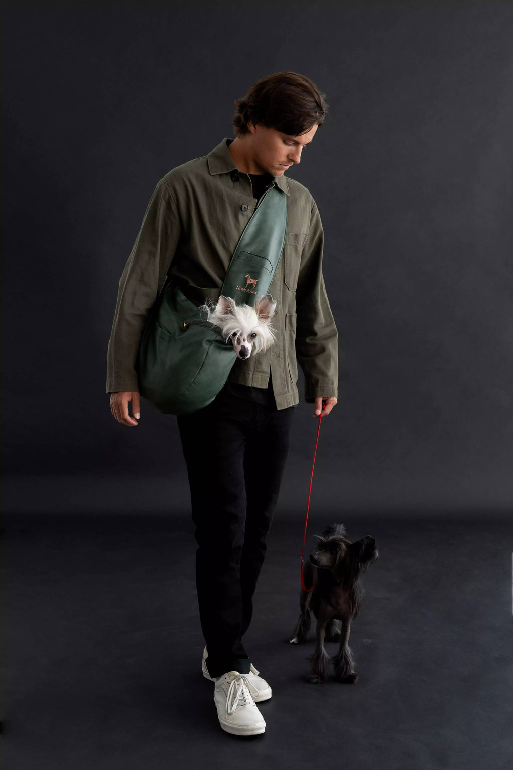 Vegan Leather Pet sling Carrier 3x Safety - The Bougie Pet Boutique
