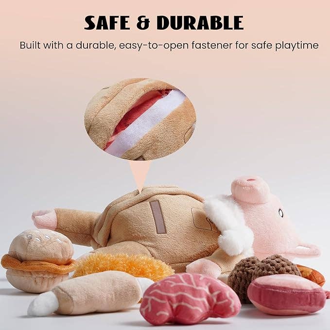Nocciola Stuffed Pig Dog Toys