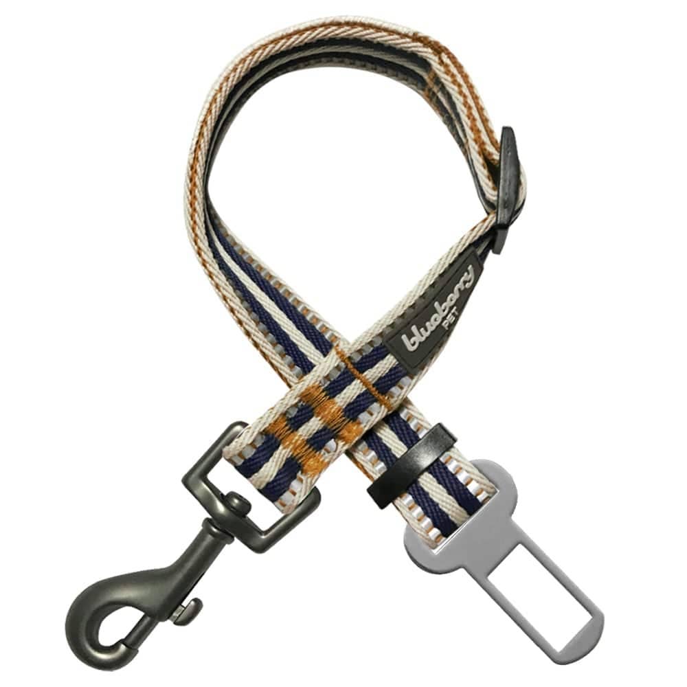 3M Reflective Safety Dog Seatbelt Tether in Multi-colored Stripes