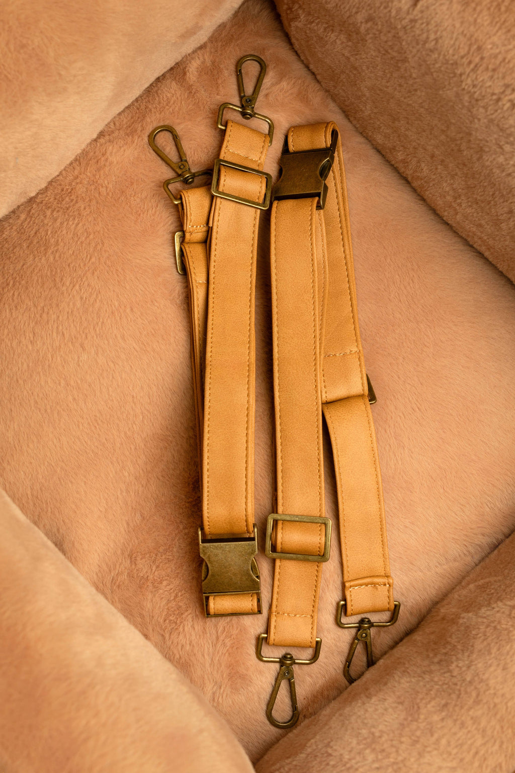 Dog Car Seat Carrier Orthopedic Crushed Foam, Camel, Vegan Leather - The Bougie Pet Boutique