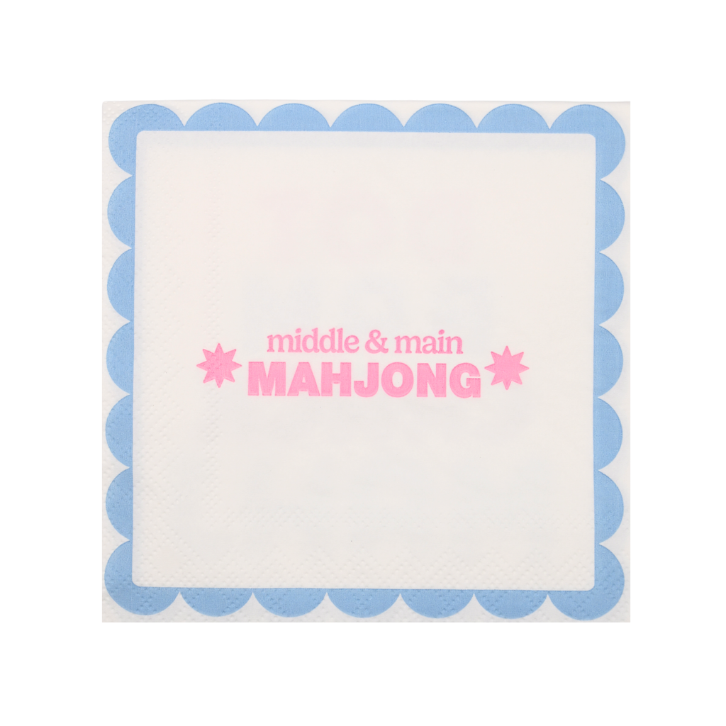 "Dot Bam Crack MAHJ" Cocktail Napkins Middle & Main Mahjong