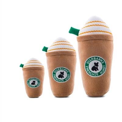 Starbarks Frenchie Roast W/ Straw Squeaker Dog Toy - The Bougie Pet Boutique