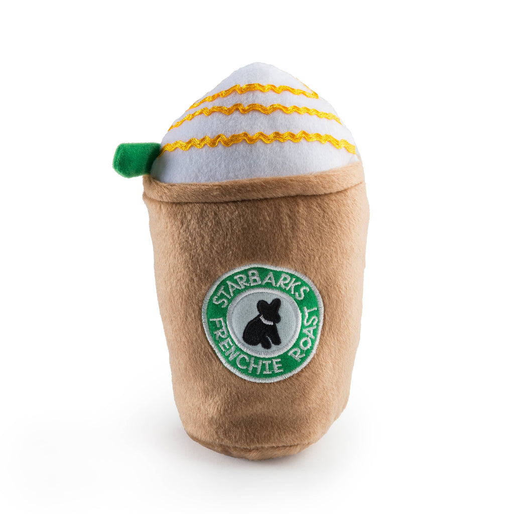 Starbarks Frenchie Roast W/ Straw Squeaker Dog Toy - The Bougie Pet Boutique