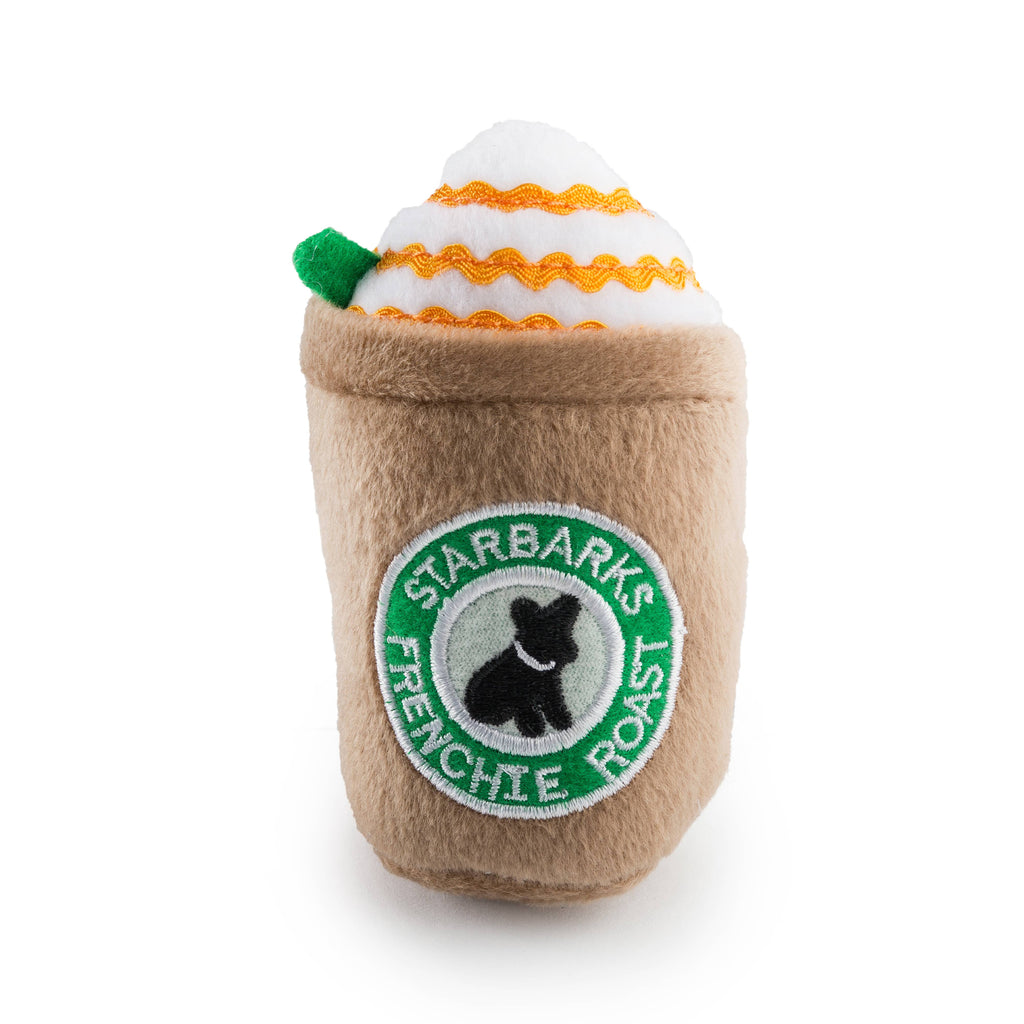 Starbarks Frenchie Roast W/ Straw Squeaker Dog Toy - The Bougie Pet Boutique