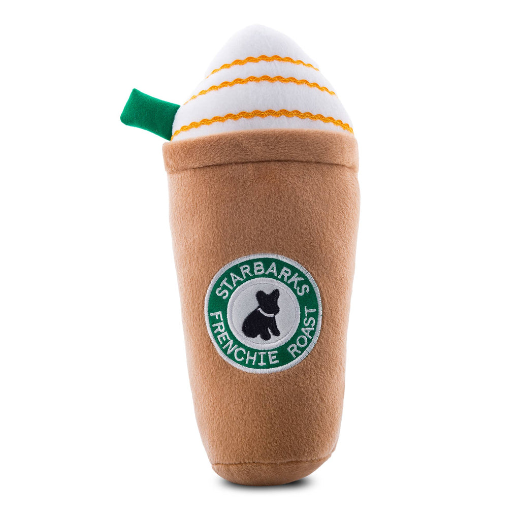 Starbarks Frenchie Roast W/ Straw Squeaker Dog Toy - The Bougie Pet Boutique