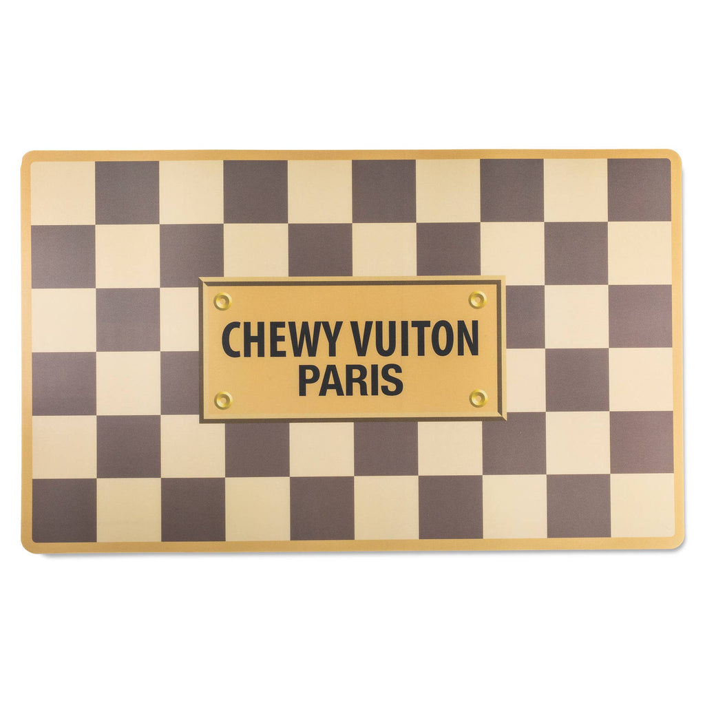 Checker Chewy Vuiton Placemat - Dog Mat - The Bougie Pet Boutique
