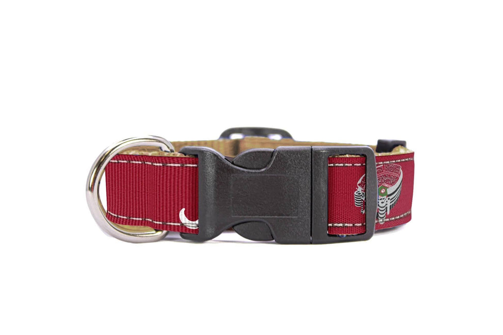Alabama Crimson Tide Collegiate Woven Ribbon Dog Collar. - The Bougie Pet Boutique